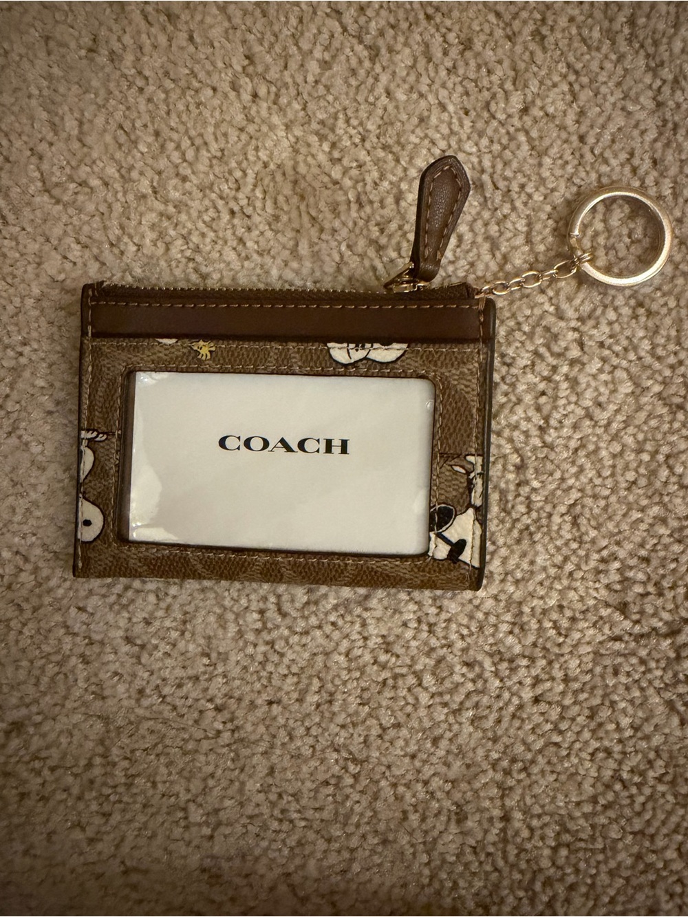 COACH Snoopy ID Card Holder with Key Ring